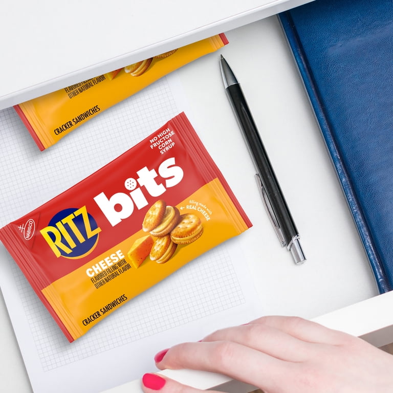 RITZ, Cheese Sandwich Crackers, 10 Snack Packs, Bite-sized snacks