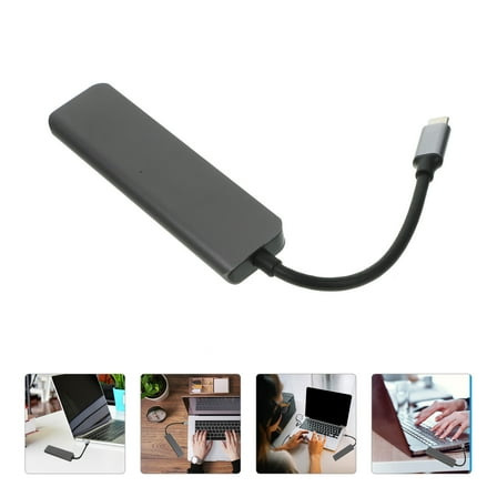 IBASETOY 1Pc 5-in-1 Type-C Docking Station USB Expansion Dock for Device Connection