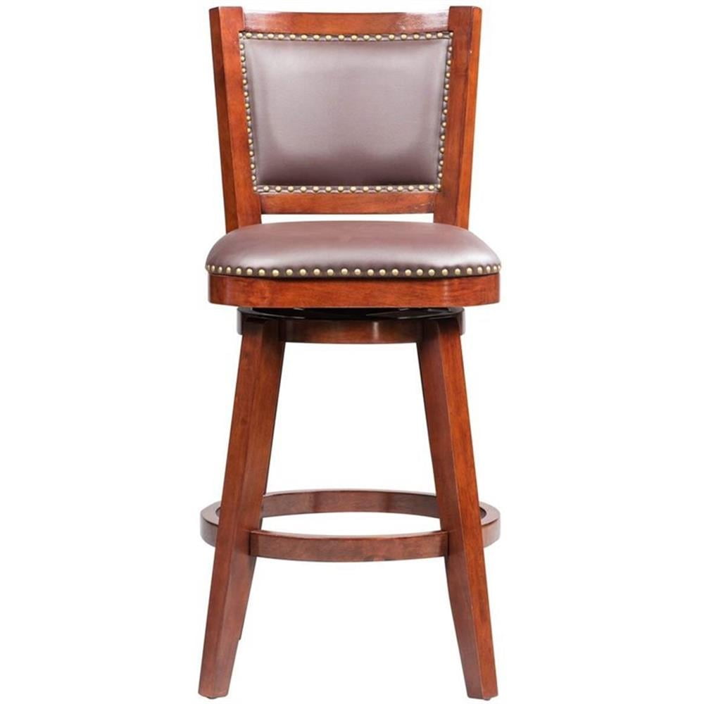 Boraam Broadmoor Wood Kitchen Swivel Bar Stool - Cherry Finish