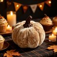 thumbnail image 2 of Dvumao 3.7 in Velvet Fabric Pumpkin, Faux Pumpkin for Halloween and Thanksgiving Centerpiece, Artificial Fall Pumpkin Decor, 2 of 7