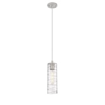 Innovations Lighting  Crown Point - 1 Light 12" Cord Hung Pendant Deco Swirl/Satin Nickel