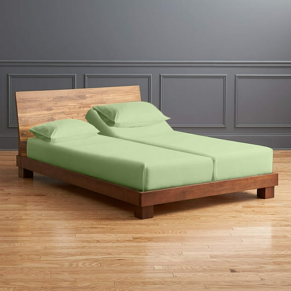 ABORN Egyptian Cotton 400-TC 5-PC Bedsheet 10" Deep Pockets - Split California King, Sage