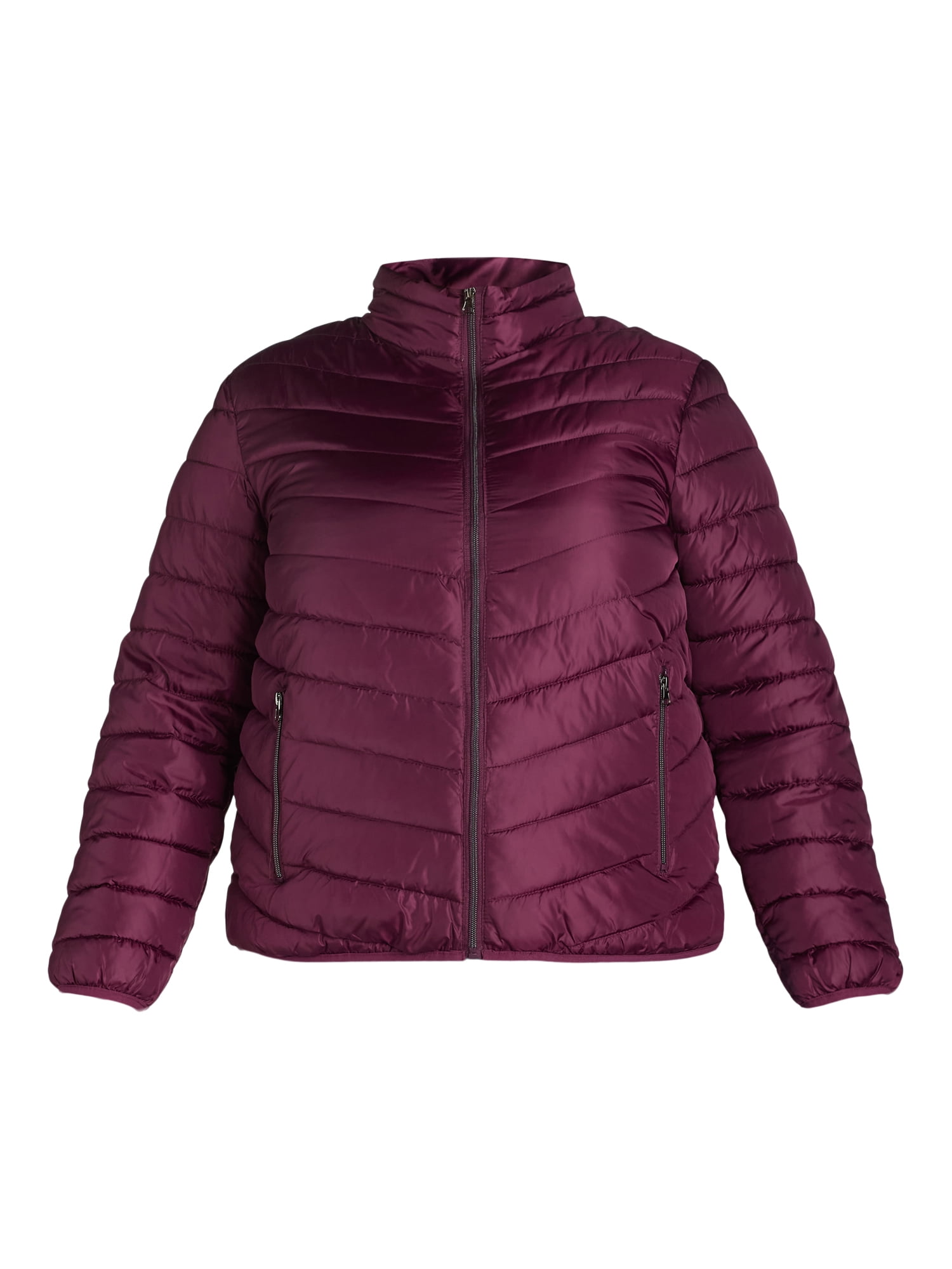 Big Chill Women's and Women’s Plus Packable Puffer Jacket, Midweight, Sizes S-3X