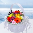 thumbnail image 4 of Cestas de flores para boda, elegantes y románticas, para niña de las flores, para fiesta, aniversario Blanco 02 15x15x19cm, 4 of 9