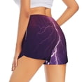thumbnail image 3 of Bixox Women's Thunderstorm Violet Purple pattern 2 in 1 Running Shorts - Lightweight Athletic Workout Gym Yoga Shorts Liner with Pockets - Small, 3 of 7
