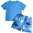 thumbnail image 5 of HCNTES Summer Outfit Toddler Baby Boy Girl Funny Graphic Short Sleeve T-Shirt Shorts Set Infant Boy Clothes 2Pcs Set(Blue,12-18 Months), 5 of 8