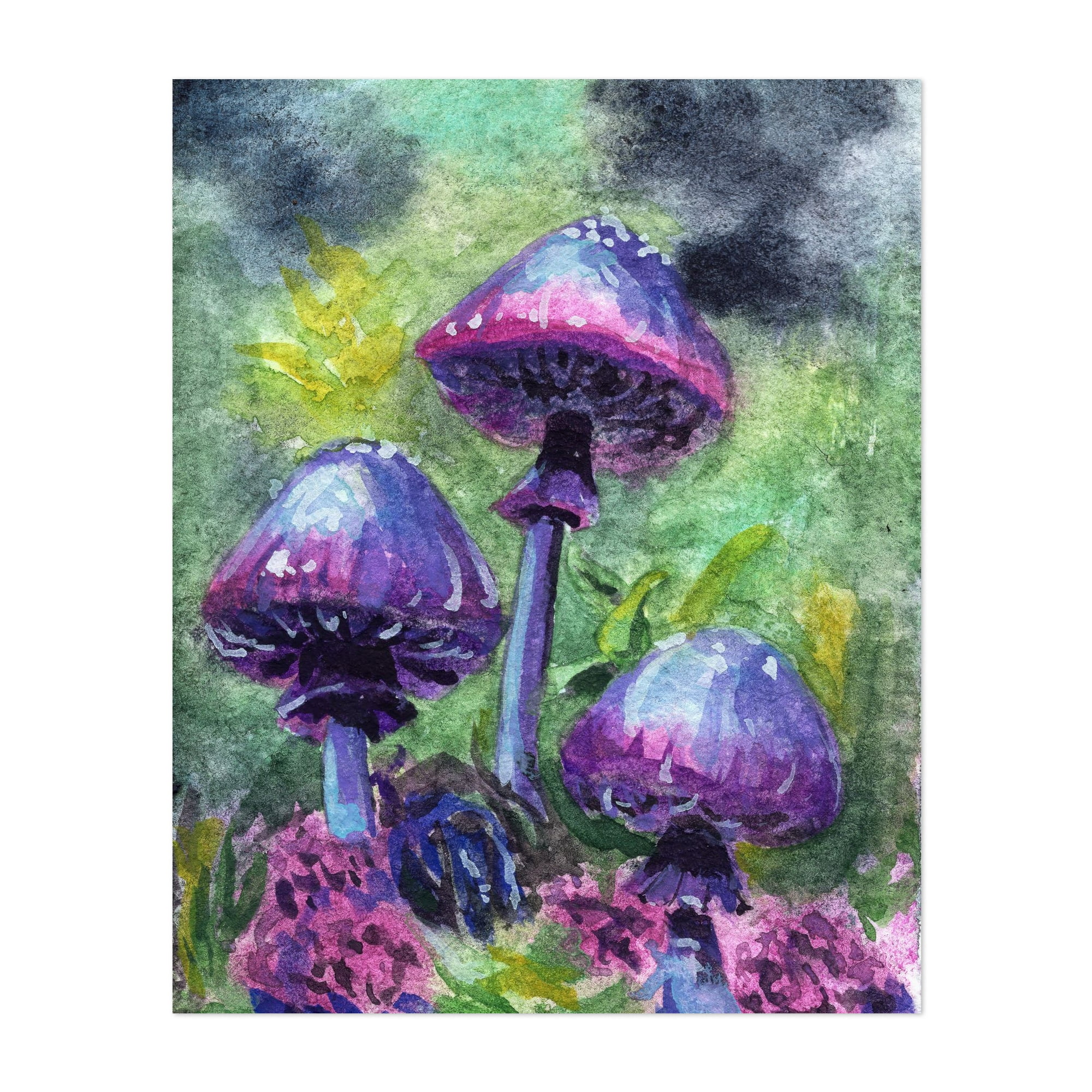 Purple Mushroom 02 - Painting Psychedelic Surrealism Modern Art