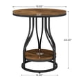 thumbnail image 2 of Tribesigns 2-Tier Round Side Table, Industrial End Table Bedside Table with Metal Frame & Open Shelf for Couch Side, Living Room (2PCS, Brown & Black), 2 of 5