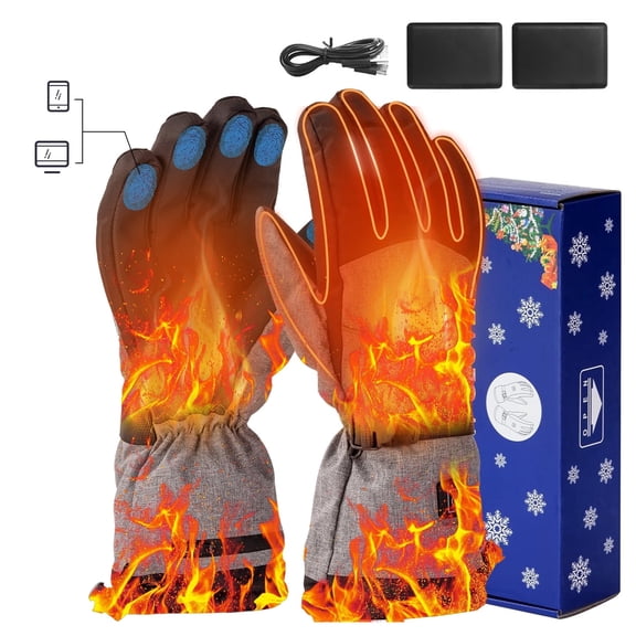 ALLJOY Heated Gloves, L Size 5V 8500mAh Heated Gloves for Men Women Rechargeable,Electric Heated Work Motorcycle Gloves for Men, Christmas Gift