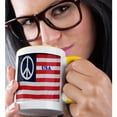 thumbnail image 2 of 3drose, U Sa Flag with Peace Sign, 15oz Two-tone Yellow Mug, 2 of 6