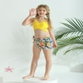 thumbnail image 6 of GYRATEDREAM Girls 3 Piece Swimsuits Print Top and Shorts Bikini Set Bathing Suit with Swimsuits Cover Up for 9 Years, 6 of 8