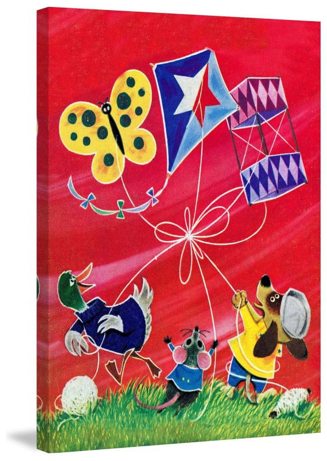 Marmont Hill "Flying a Kite" by Curtis Painting Print on Canvas