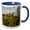 Blue/White, variant on 3drose, Apples in Orchard with Quilt Barn Near Traverse City, Michigan, Usa, 11oz Magic Transforming Mug