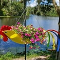 thumbnail image 2 of Hanging Flower Pots Flying Parrot and Rooster Shape for Home Garden Decoration Large E, 2 of 4