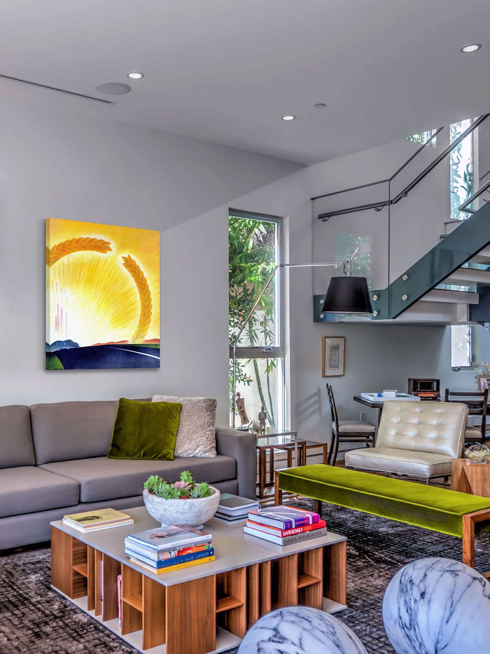 "Yellow Rays" Painting Print on Wrapped Canvas