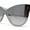 Silver Silver Mirror, variant on Womens Oversize Cat Eye Chic Horn Rim Shield Sunglasses All Black