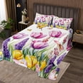thumbnail image 2 of Erosebridal Teens Lavender Coverlet Set King, Colorful Flower 02, Butterfly Decor, 2 of 5