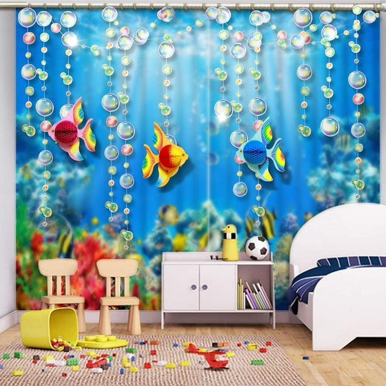 Under The Sea Party-Decorations Bubble-Garland - 26ft 3D Little Mermaid Ocean Hanging Streamers Banner,Birthday Beach Baby Shower Pool Themed