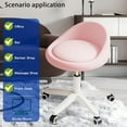 thumbnail image 4 of Swivel Rolling Stool with Wheels, Height Adjustable PU Leather Drafting Chair, Round Seat for Salon, Spa, Tattoo, Office, Home Use Pink Set of 2, 4 of 7