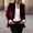 Wine velvet blazer women a1, variant on thefmos Women's Collared Button Front Velvet Blazer Slim Fit Solid Color Casual Jacket Fashion Office Fall Winter Outfit, Coffee S
