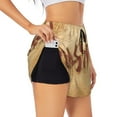 thumbnail image 1 of Balery Vintage Baseball Pantalones cortos deportivos para mujer con forro y dos bolsillos, elásticos, para entrenamiento, gimnasio, yoga-Small, 1 of 7