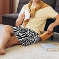 thumbnail image 3 of Wukai Zebra Men’s Short Pajama Pants With Pockets Soft Sleep Pj Shorts for Men-Small, 3 of 6