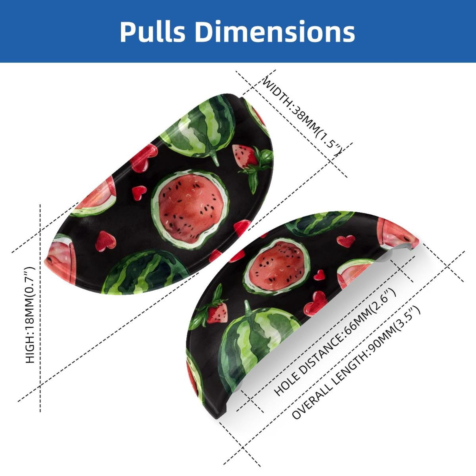 PhooArto 6 Pcs Cup Drawer Pulls, Watermelons Love Heart Pattern Shell Shape Handles Cabinet Knobs for Dresser Cupboard Closet Wardrobe with Screws