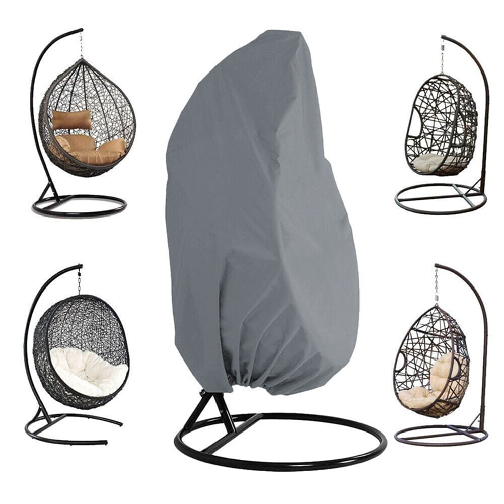Egg Swing Chair Cover for Garden Patio Outdoor Waterproof Cocoon Chair Cover Garden Swinging Chair Cover with Zipper and Drawstring Hanging Egg Chair Cover with Air Outlet Furado Egg Chair Cover 