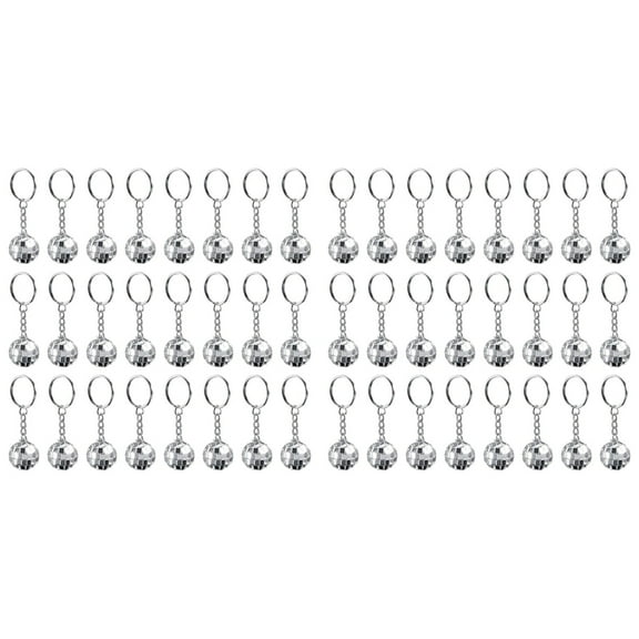 48 Pack Mini Mirror Disco Keychain Last Disco Bachelorette Retro 60s 70s Disco Keychain for Favors Set
