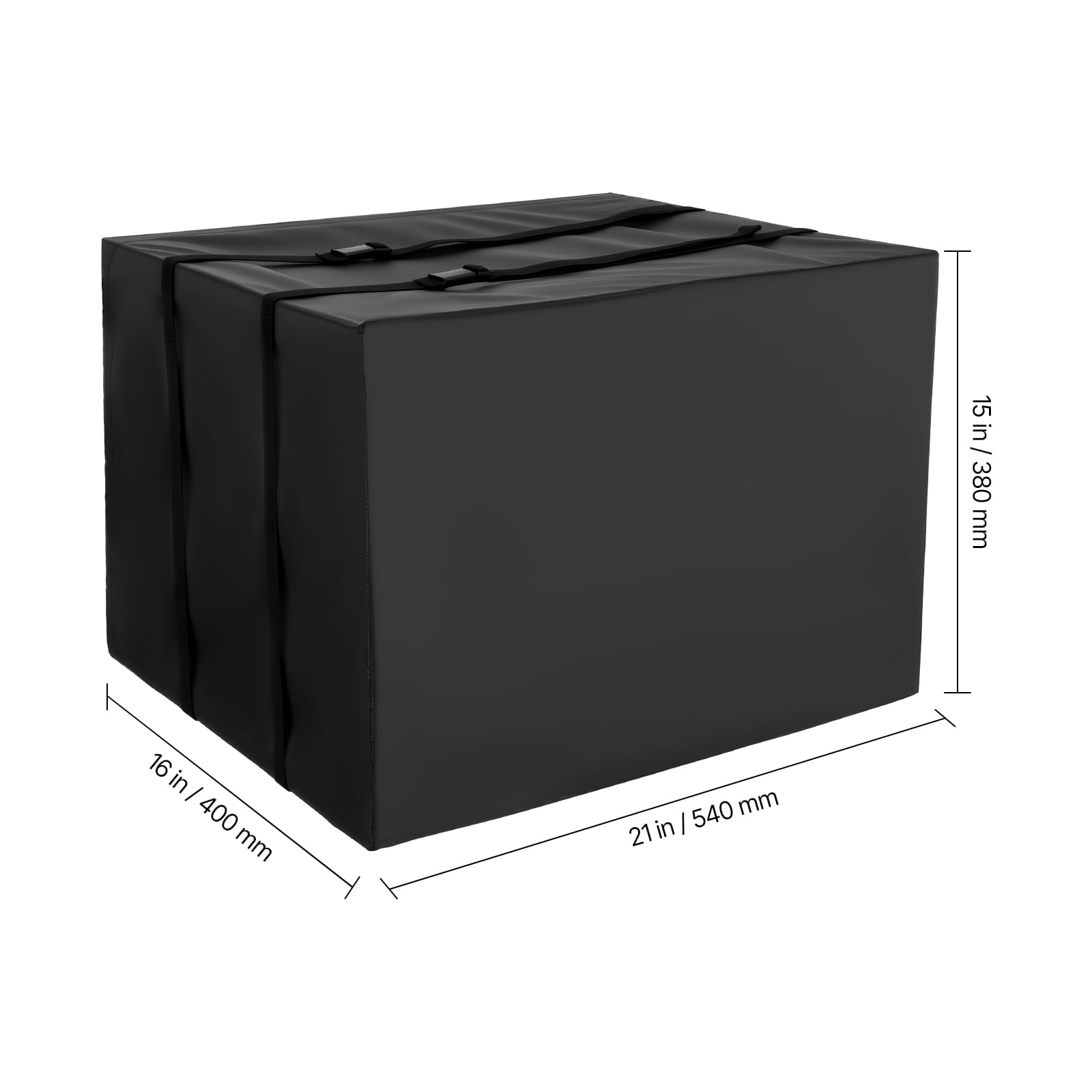KFFKFF Air Conditioner Cover, 20.87 x 15.75 x 14.96 inch Protective Cover for AC Units, Dual-Layer, Water-Resistant Polyester Material, Adjustable Strap, Fits Most Outdoor Units
