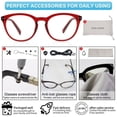 thumbnail image 7 of MARE AZZURO Trendy Round Frames Spring Hinge Reading Glasses for Women (Red, Magnification 6.00), 7 of 7