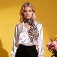 thumbnail image 2 of Unique Bargains 1 Pc Scarf Zebra Stripes Rose Neck Scarf Brown, 2 of 5