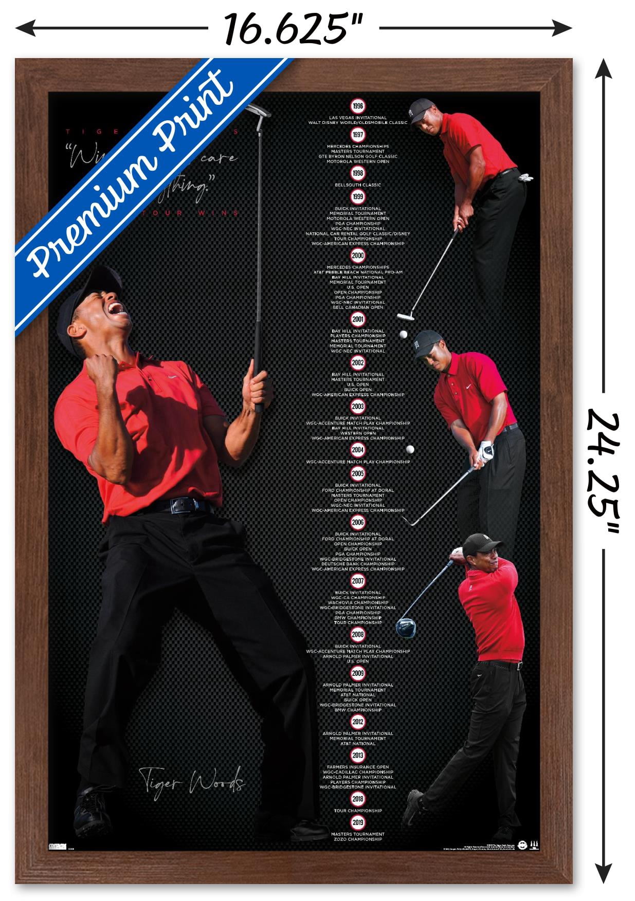 Tiger Woods - Timeline Wall Poster, 14.725" x 22.375" Framed