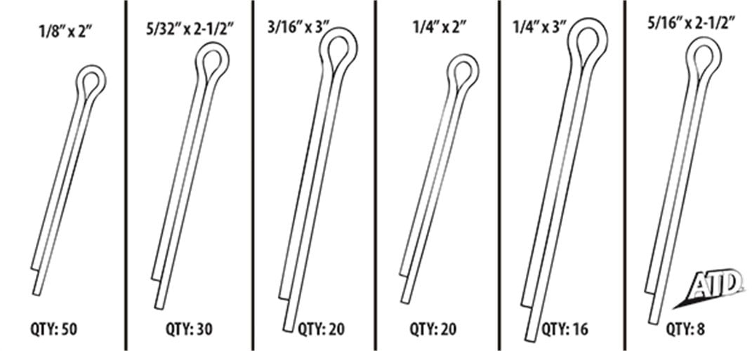 ATD Tools 363 144 Pc. Large Cotter Pin Assortment ATD-363