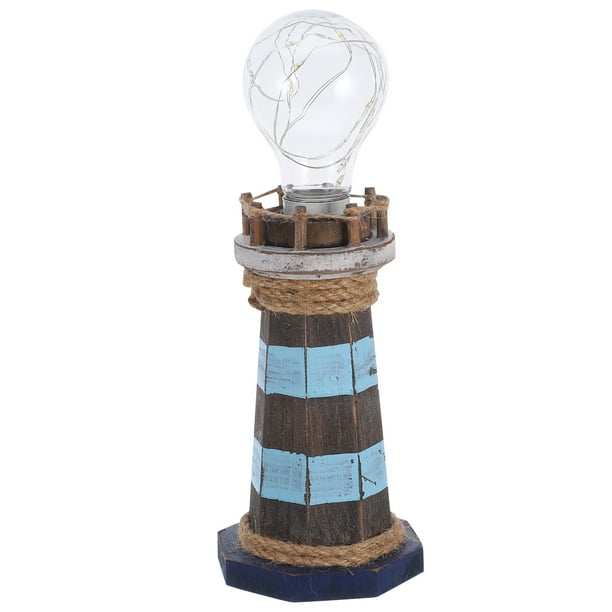 Lámpara de escritorio LED con forma de faro mediterráneo para habitaciones de temática náutica y decoración costera