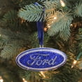 thumbnail image 2 of Northlight 4" Officially Licensed Blue "Ford" Logo Silver Plated Christmas Tree Ornament, 2 of 3