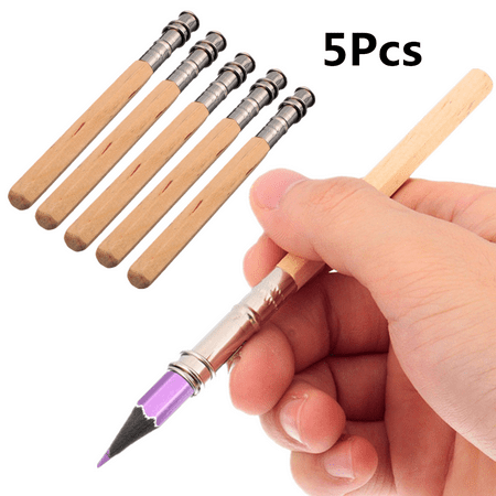 5pcs adjustable wood pencil extender sketch pencil tools heads