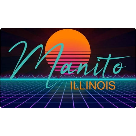 

Manito Illinois 4 X 2.25-Inch Fridge Magnet Retro Neon Design