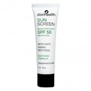 Zion Health Sun Screen Broad Spectrum SPF 50 Protection 2 oz Tube