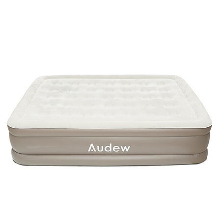 Audew Air Mattress, Queen Size Air Mattress with Built-in Smart Pump Inflatable Camping Airbed Blow Up Mattress Raised Air Bed Storage Bag for Camping, Guest, Hiking,Height