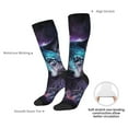 thumbnail image 4 of Disketp Purple Sky Wolf Print Unisex Contrast Color Stockings Lightweight Breathable Ventilation Ankle Contrast Color Stockings, Contrast Color Stockings for Daily, 4 of 6