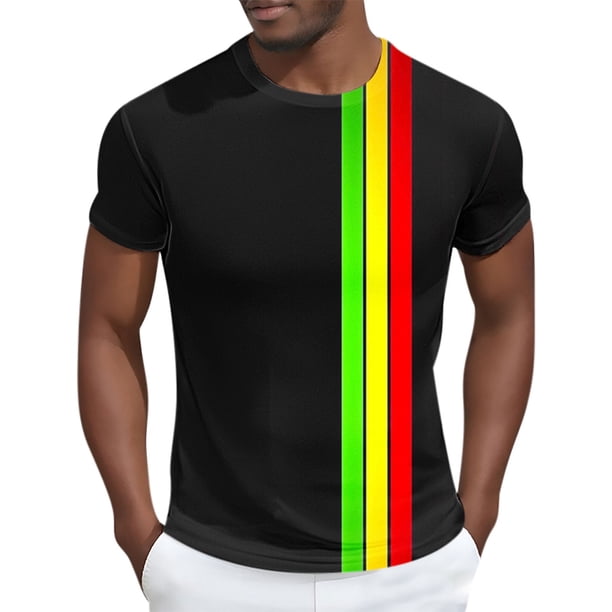 Tops para hombre, blusas y camisas de manga corta con cuello redondo para hombre Camisa de manga corta estampada para hombre Top/camisa de manga corta con cuello redondo Tops para hombre