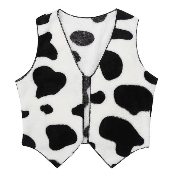 TSSOE Kids Western Cowboy Cowgirl Dress Up Vest Open Front Sleeveless Waistcoat Tops Halloween Black&White 5