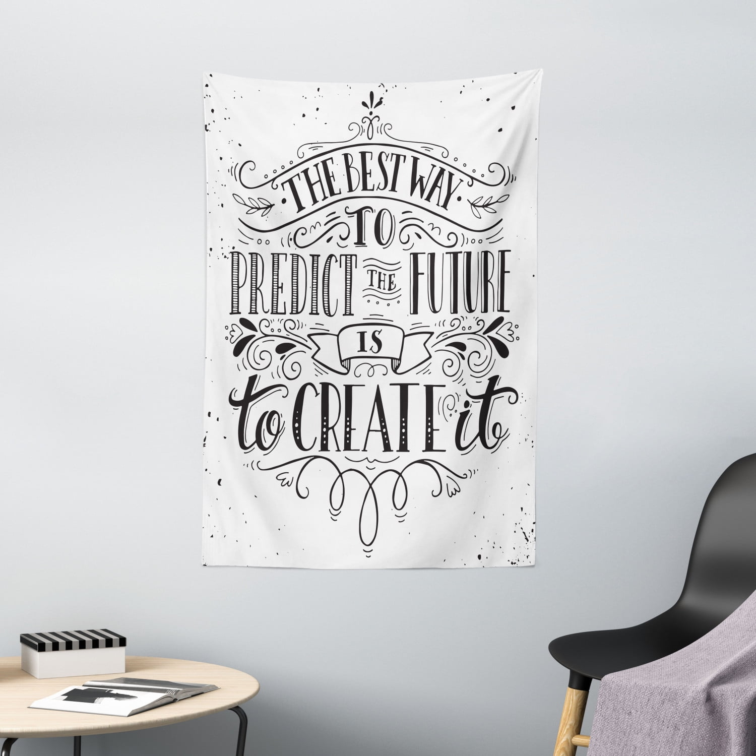 Inspirational Tapestry, Calligraphy Font of the Best Way to Predict