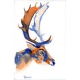 thumbnail image 2 of Shefranov, Olga 22x32 White Modern Wood Framed Museum Art Print Titled - Colorful Caribou, 2 of 4