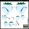 thumbnail image 3 of Womens Funky Strawberry Heart Shape Rimless Lolita Metal Frame Sunglasses Gold - Blue, 3 of 8
