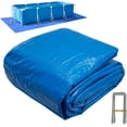 thumbnail image 1 of 20 x 12 Ft Rectangular Pool Ground Cloths, Waterproof PE Swimming Pool Liner Pad, Heavy Duty Above Ground Pool Mat Protector Tarp with Stakes for Pools Bottom Prevents Punctures, 1 of 7