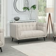 thumbnail image 2 of AC Pacific Mid-Century Modern Beige Living Room Loveseat, 2 of 7