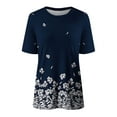 thumbnail image 4 of DYMADE Women Round Neck Loose Print Casual Short Sleeve T-Shirt Top, 4 of 5