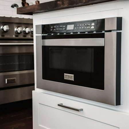 ZLINE - 24" 1.2 cu. ft. Built-in Microwave Drawer in Black Stainless Steel - Black